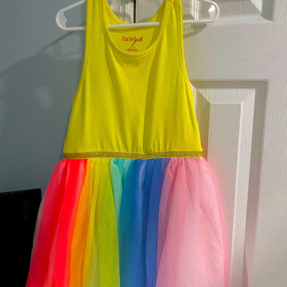 Size 5T yellow table dress with tulle skirt
